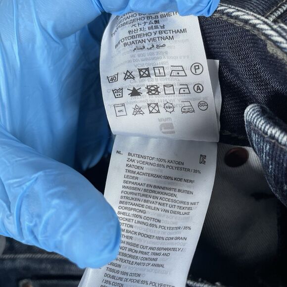 G-Star Raw Attacc Slim Straight Men's Size 32x34 Blue Denim Grunge Button Fly - Picture 5 of 10